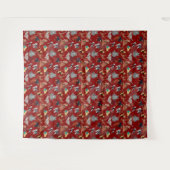 Katten en honden patroonontwerp op rood wandkleed (Voorkant (horizontaal))