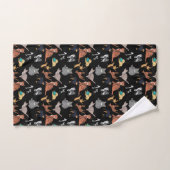 Katten en honden patroonontwerp op zwart bad handdoek (Handdoek)