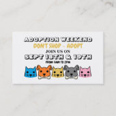 Katten en honden, Pet Adoption Event Adverteren Visitekaartje (Voorkant)