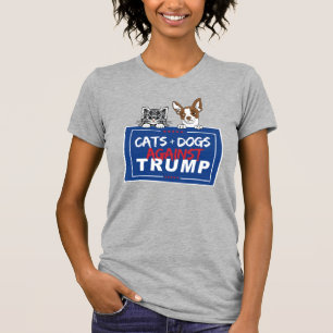 KATTEN EN HONDEN TEGEN TRUMP T-SHIRT