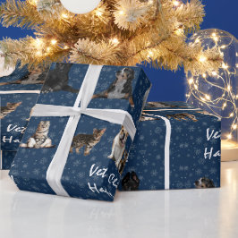 Katten en honden Veterinair op blauw Cadeaupapier