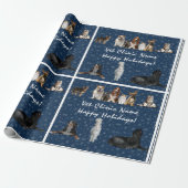 Katten en honden Veterinair op blauw Cadeaupapier (Uitgerold)