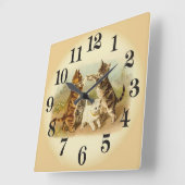 Katten en honden vierkante klok (Hoek)