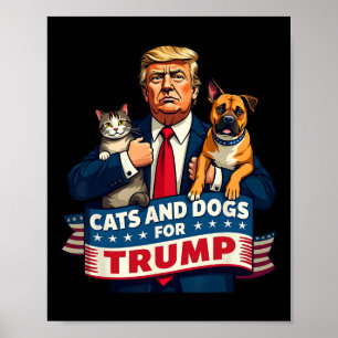 Katten en honden voor Trump 2024 Kittens en honden Poster