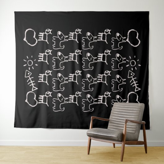 Katten en honden wandkleed (In Situ (horizontaal))