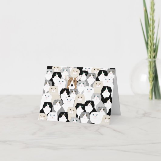 Katten en honden Wenskaart Feestdagen Kaart (Voorkant)