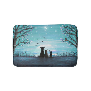 Katten en honden Winter Sunset Badmat