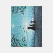 Katten en honden Winter Sunset Fleece Deken (Voorkant)