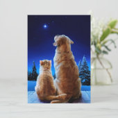 Katten- en hondenkerstmiswonder kaart (Staand voorkant)