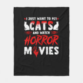 Katten en horrorfilms fleece deken (Voorkant)