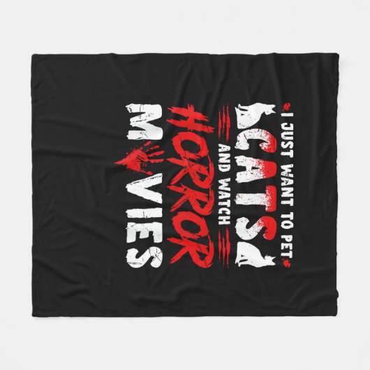 Katten en horrorfilms fleece deken (Voorkant (Horizontaal))