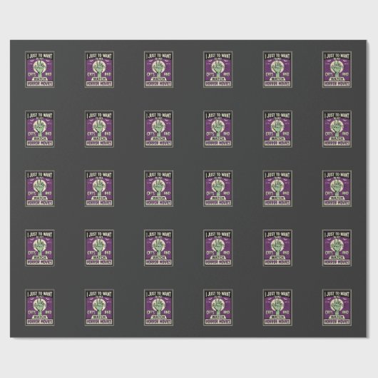 Katten En Horrorfilms Halloween-ontwerp Cadeaupapier (Vlak)