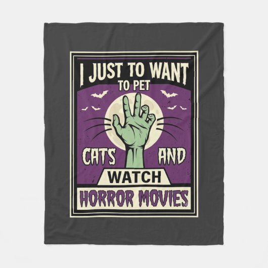 Katten En Horrorfilms Halloween-ontwerp Fleece Deken (Voorkant)