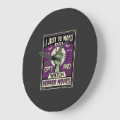 Katten En Horrorfilms Halloween-ontwerp Grote Klok (Hoek)