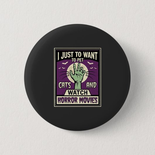Katten En Horrorfilms Halloween-ontwerp Ronde Button 5,7 Cm (Voorkant)