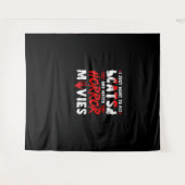 Katten en horrorfilms wandkleed (Voorkant (horizontaal))