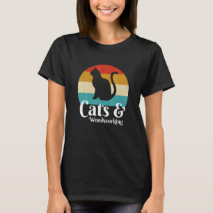 Katten en houtbewerking t-shirt