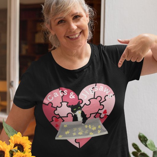 Katten en Jigsaws puzzel liefhebber T-shirt