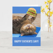 Katten en junkfood Vaderdag Kaart (Gele Bloem)