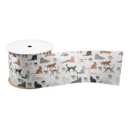 Katten en kamerplanten satijnen lint