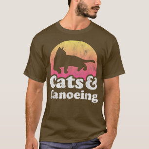 Katten en kanovende Mannen, dameskat en -kano T-shirt