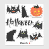Katten en katten Halloween Sticker (Vel)