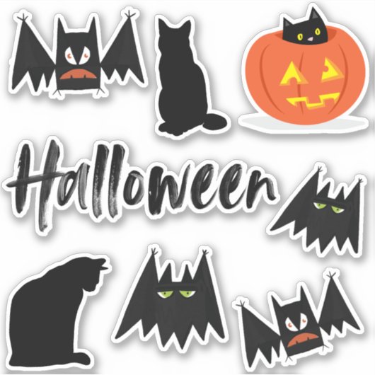 Katten en katten Halloween Sticker (Voorkant)