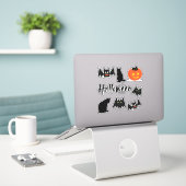 Katten en katten Halloween Sticker (Laptop op bureau)