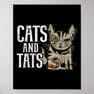 Katten en katten Tattoo tatoeages Kat Poster