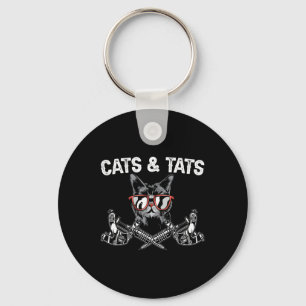 Katten en katten Tattoo tatoeages Kat Sleutelhanger