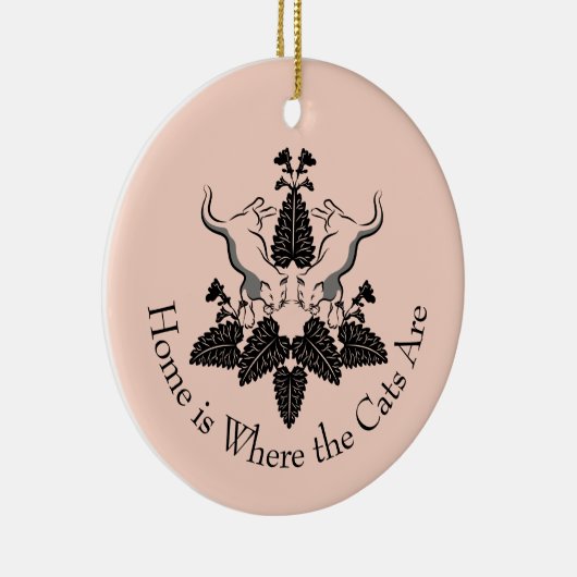 Katten en kattenfilet keramisch ornament (Rechts)
