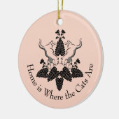 Katten en kattenfilet keramisch ornament (Links)