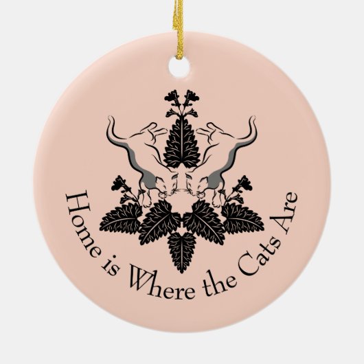 Katten en kattenfilet keramisch ornament (Achterkant)