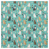 Katten- en kattenvrouwpatroon stof (Swatch)
