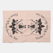 Katten en keukenroos Silhouette Theedoek (Horizontaal)