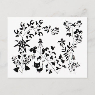 Katten en kippen briefkaart