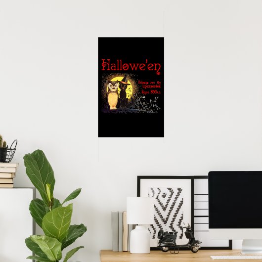 Katten en kippen in het Poster van Halloween (Thuiskantoor)