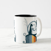 Katten en kippen tweekleurige koffiemok (Voorkant rechts)