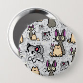 Katten en Kittens 2 Ronde Button 4,0 Cm (Voorkant /achterkant)