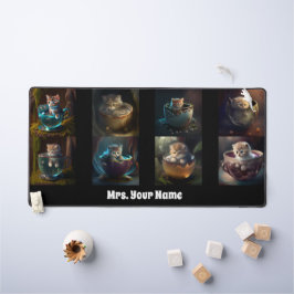 Katten en kittens in een theekopje, bureaumat