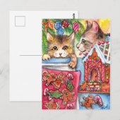Katten en koekjeskoekjes briefkaart (Voorkant / Achterkant)