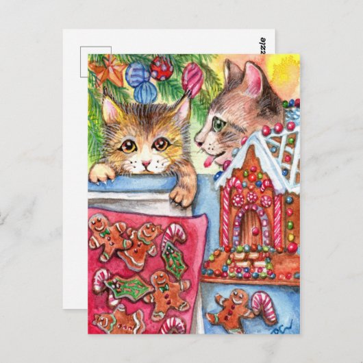 Katten en koekjeskoekjes briefkaart (Voorkant / Achterkant)