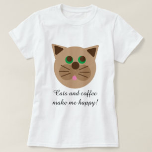 Katten en koffie maken me een fijne Cartoon kat T-shirt