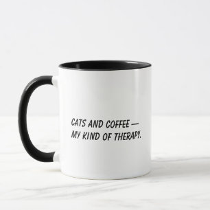 'Katten en koffie - mijn soort therapie.' Kattenli Mok