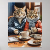 Katten en koffie poster (Voorkant)