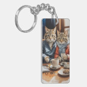 Katten en koffie sleutelhanger (Voorkant Links)