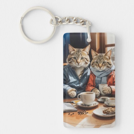 Katten en koffie sleutelhanger (Voorkant)