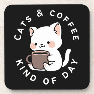 Katten en koffie soort dag Grappige kat quote Bier Onderzetter