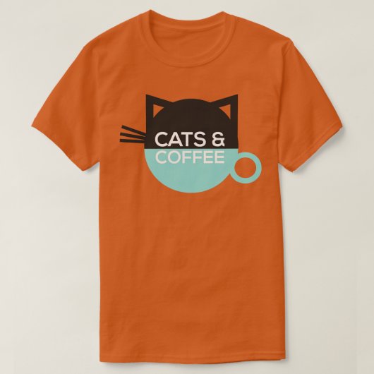 Katten en koffie t-shirt (Design voorkant)