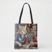 Katten en koffie tote bag (Voorkant)